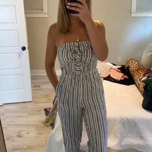 Adorable blue and white jumpsuit